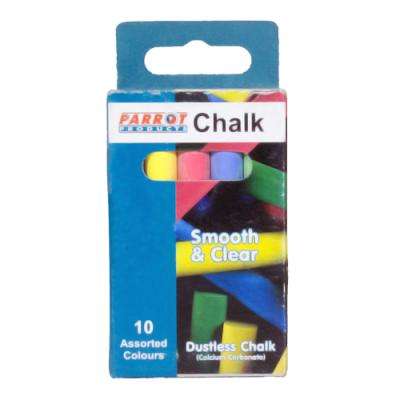 Parrot Dustless Chalk (10 Pieces)(Assorted)