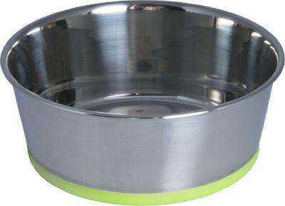 Rogz Stainless Steel Slurp Dog Bowl - Small 550ml (Lime Base)