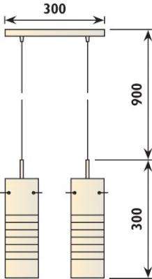 Radiant Rib Pendant Light - 2 Globe Fitting (Chrome)