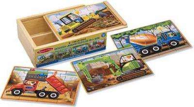 Melissa & Doug Puzzles In A Box - Construction (4 x 12 Pieces)
