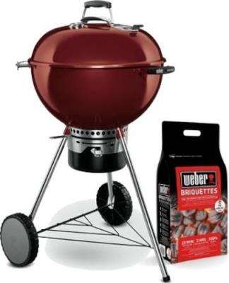 Weber MasterTouch with GBS Grate and Tuck Away Lid (57cm) (Crimson) - Plus FREE 4kg Briquettes