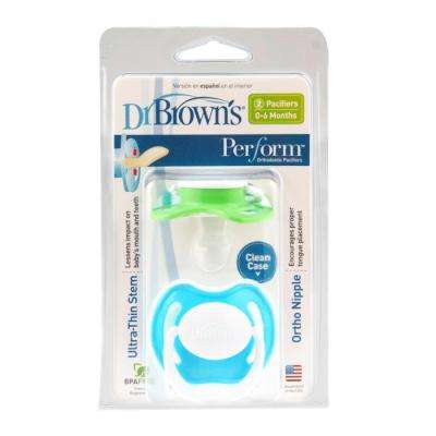 Dr. Brown's Orthodontic Soother (Stage 1) - 2 Pack (Supplied Colour May Vary)