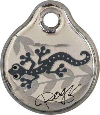 Rogz ID Tagz Self-Customisable (Instant Resin Tag) - Large 34mm (Silver Gecko Design)