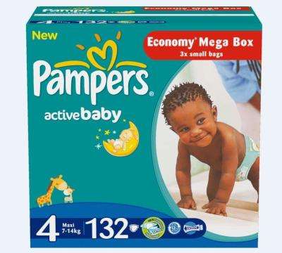 Pampers Active Baby Mega Pack 132's (Maxi)