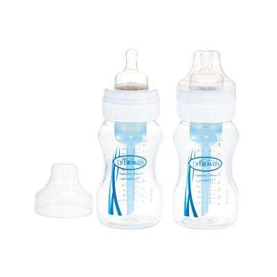 Dr. Brown's Natural Flow Wide-Neck Baby Bottle (240ml) (Level 1 Teat)  2 Pack