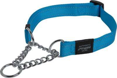 Rogz Utility Snake Obedience Half-Check Dog Collar - Medium 16mm (Turquoise Reflective)