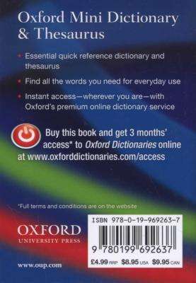 Oxford Mini Dictionary and Thesaurus (Paperback, 2nd Revised edition)