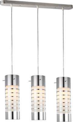 Radiant Rib Pendant Light - 3 Globe Fitting (Chrome)