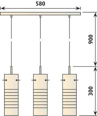 Radiant Rib Pendant Light - 3 Globe Fitting (Chrome)
