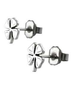 Tressa Sterling Silver Four-Leaf Clover Stud Earrings
