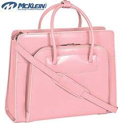 McKlein Women's Pink Lake Forest Italian Leather Laptop Tote Bag