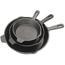 Bayou Classic 3-piece Cast Iron Skillet Set