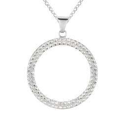 Sterling Silver Crystal Circle Necklace