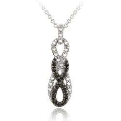 DB Designs Sterling Silver Black Diamond Accent Infinity Love Knot Necklace