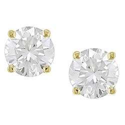 3mm Round Simulate Diamond Stud Earrings