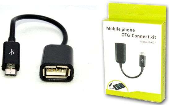OTG Mobile Phone Connect Kit - USB Cable (Female) to Mini - OTG