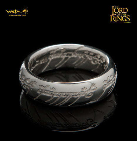 Lord of the Rings - THE HOBBIT - ENGRAVED Collectible Ring WITH Chain *SILVER*