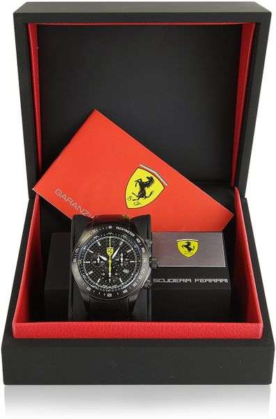 RETAIL @ R9,000.00** FERRARI SCUDERIA CARBON FIBRE GUN CHRONOGRAPH WATCH Brand New **RARE IN SA**