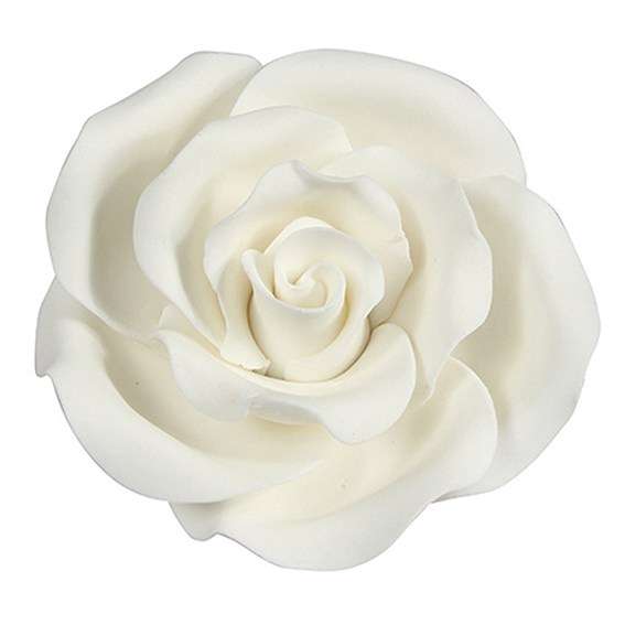 Culpitt WHITE 63mm XL Edible Sugar Soft Roses Wedding Cup Cake Icing Decoration