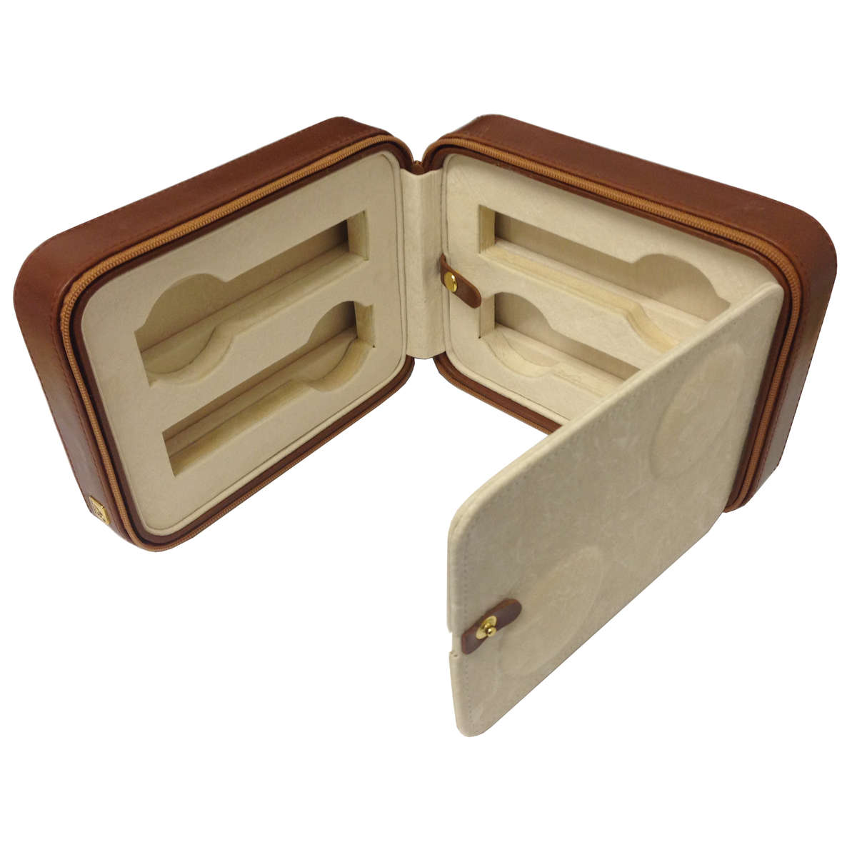 AB Collezioni Womens Mens Travel Leather Box Case Compartment for 4x Watches