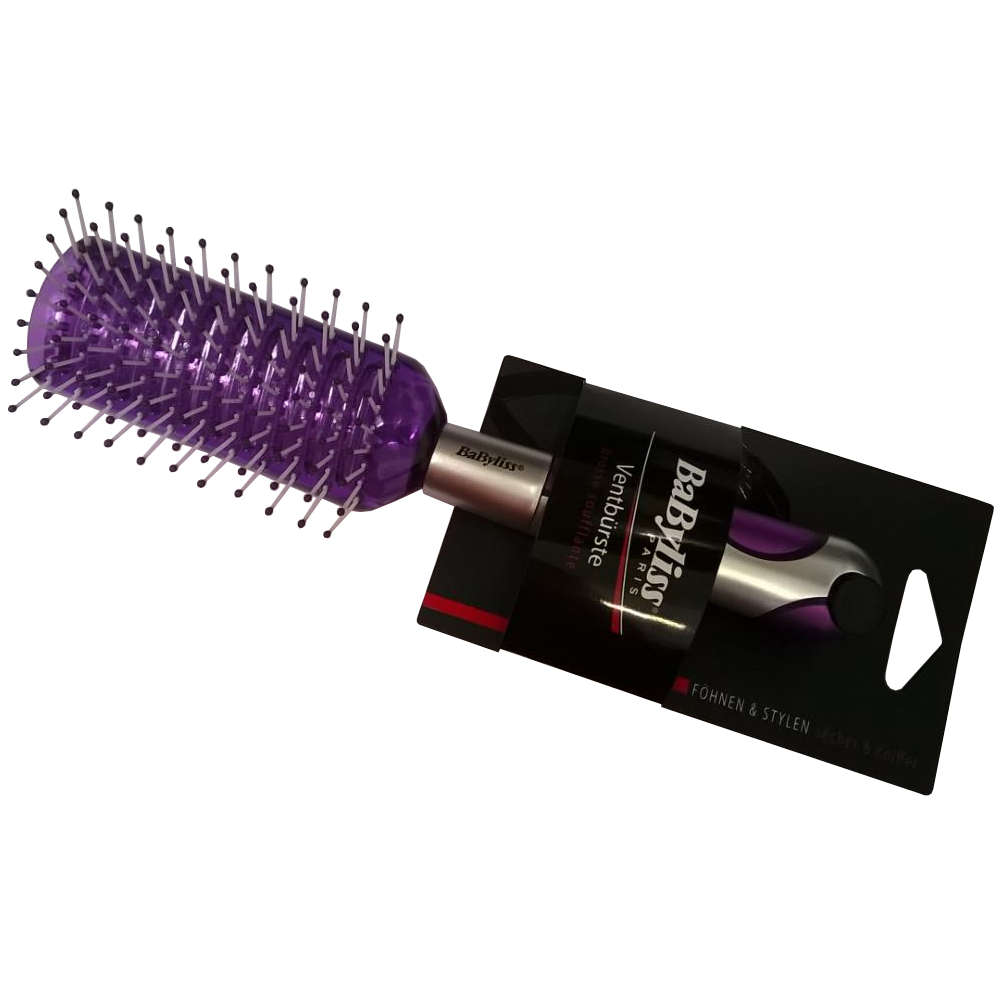 BaByliss Plastic Vent Hair Brush - Purple & Silver for Ladies Girls Womens