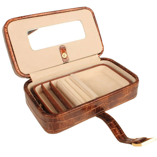 AB Collezioni Epoque Ladies Girls Jewellery Case Box - Brown Great Gift Idea