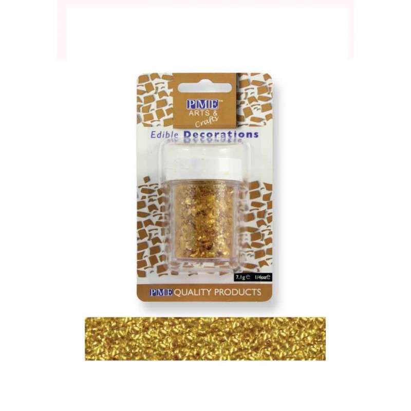 PME Glitter Flakes Cupcake Cup Cake Edible Sugarcraft Decorations Gold (7.1g)