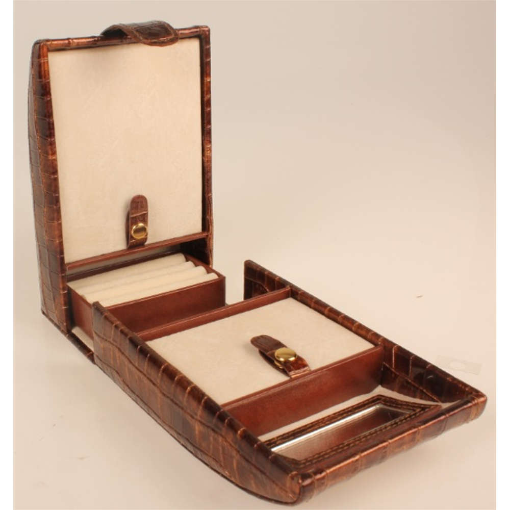 AB Collezioni Epoque Ladies Girls Womens Small Jewellery Case Box (Brown)