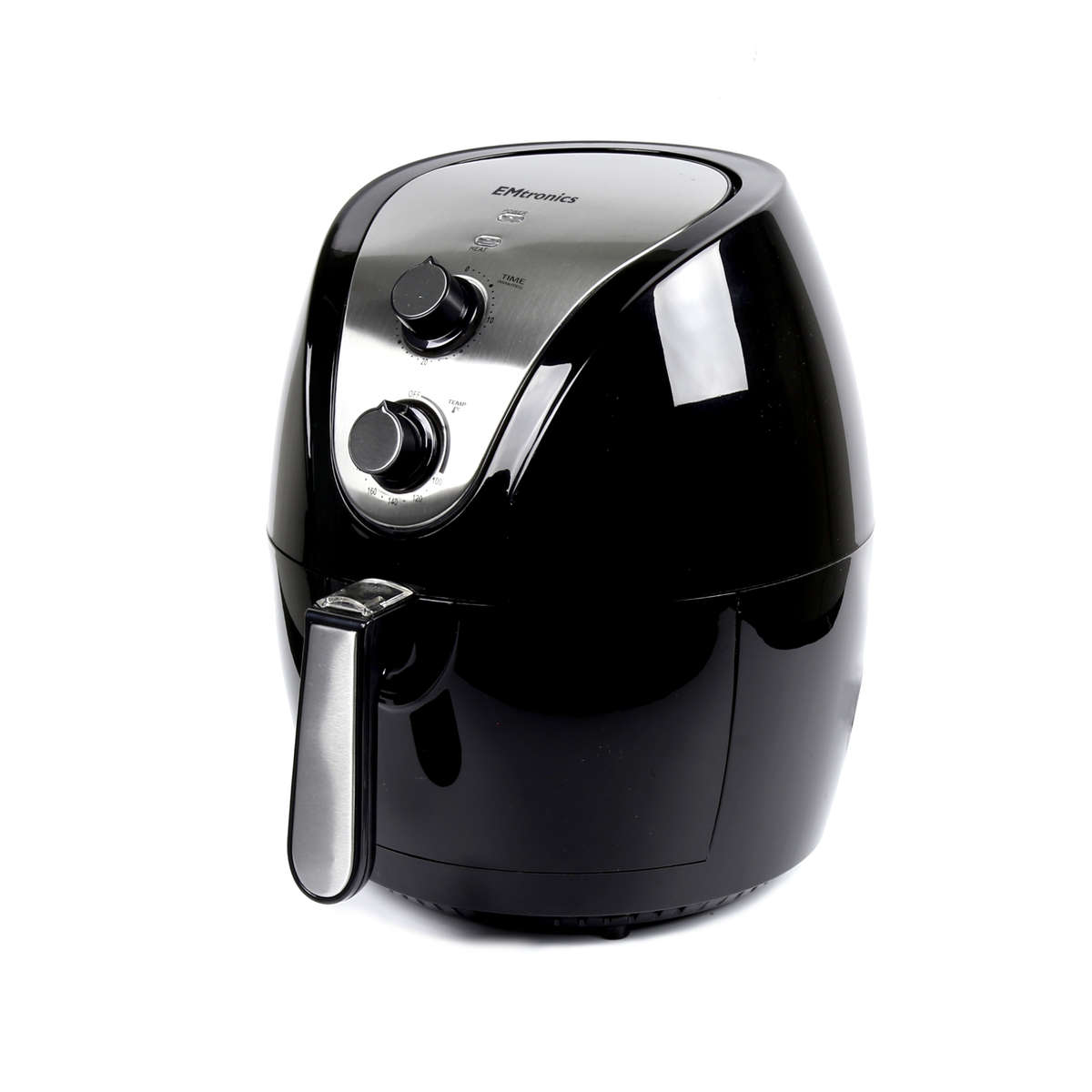 EMtronics Large Analogue Family Air Fryer Oven 4.5L Basket and Timer - Black