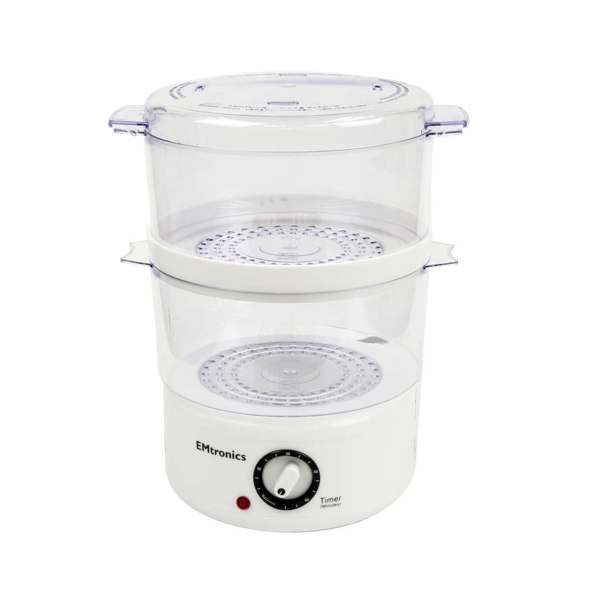 EMtronics 2 Tier Food, Steamer 4 Litre with Timer For Vegetables  open/damaged packaging Bgrade new