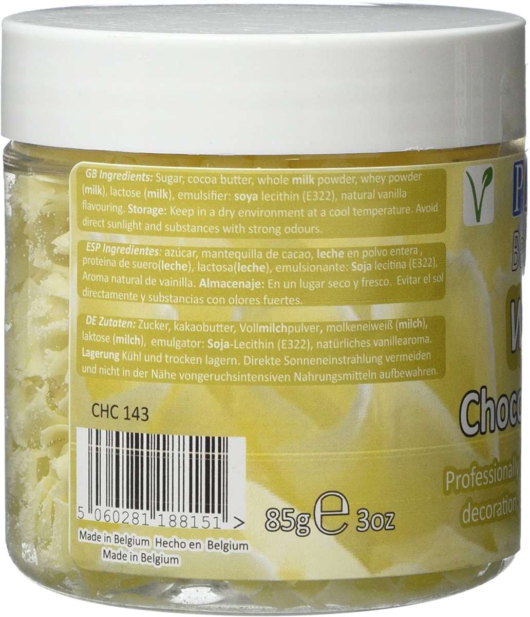 PME Belgian White Chocolate Curls for Decorating Cake Muffin Cupcake Dessert 85g