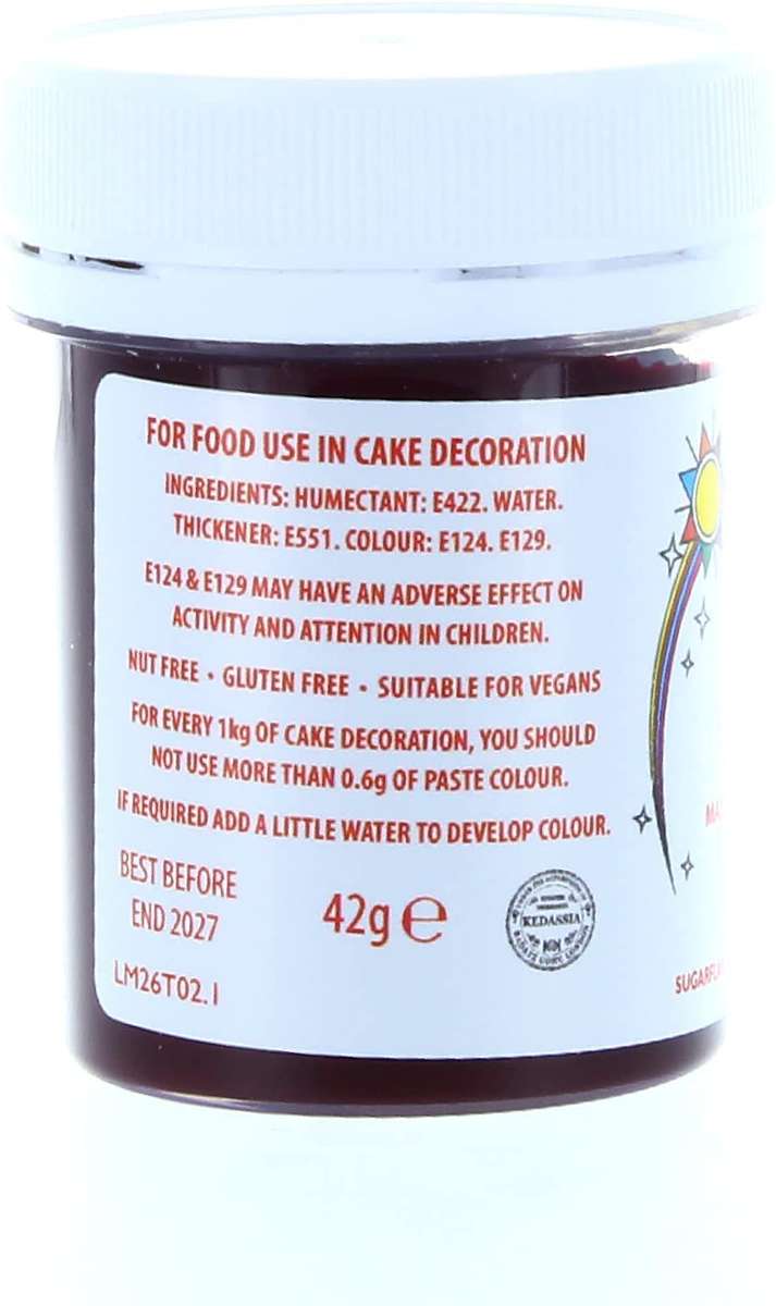 Sugarflair Maximum Concentrated Paste Edible Food Colouring 42g - Red Extra
