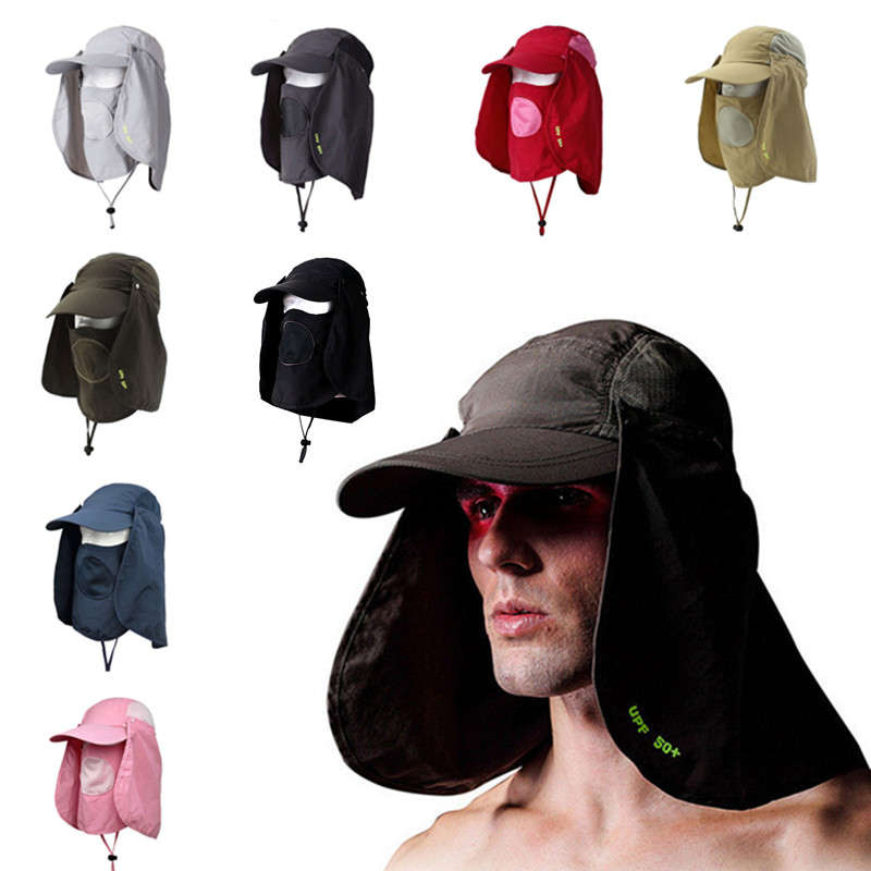 Unisex Outdoor Protection UV-proof Windproof Fishing Cap Neck Face Flap Hat