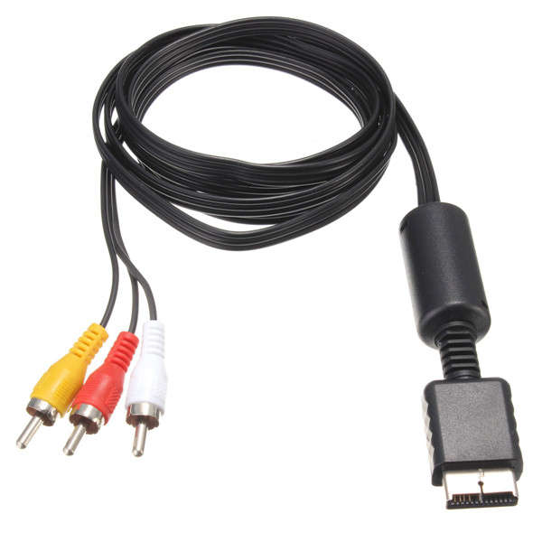 Audio Video AV Cable Wire to 3 RCA TV Lead For Sony Playstation PS2 PS3