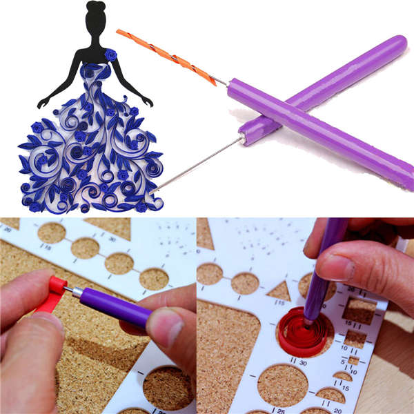 3pcs Origami Paper Quilling Tools 2 Assorted Needles and 1 Slotted Tool Decorat