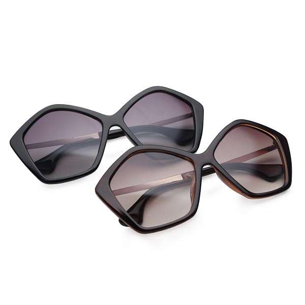Retro pentagon gradient mirror sunglasses large frame sunglasses
