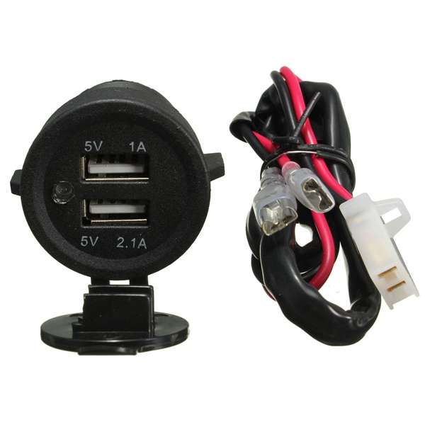 12V Dual USB Cigarette Lighter Charger Socket For Motorcycle Car ATV Boat