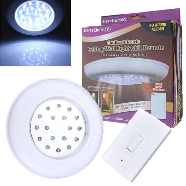 Battery-operate Wireless LED Night Light Remote Control Ceiling Light