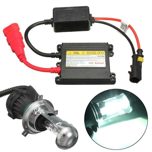12V 35W 6000K H4 HI/LO Xenon Bulb With HID Ballast Conversion Headlight Kit For