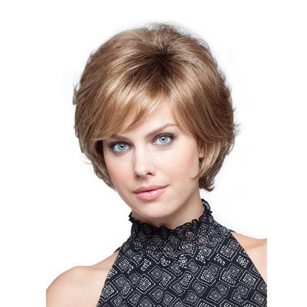 Elegant Curly Natural Hair Side Bang Short Synthetic Wig Capless