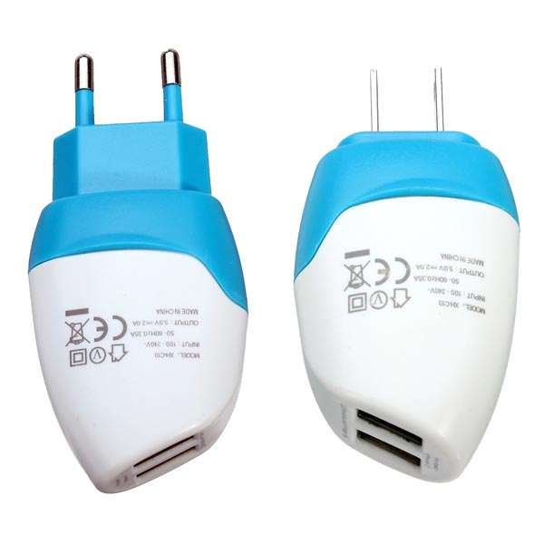 Dual USB Ports US EU Plug Charger Adapter For iPhone Smartphone