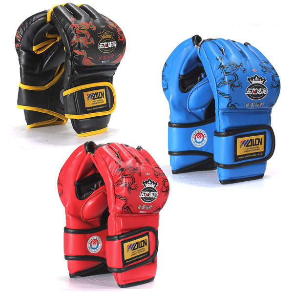 MMA Grappling Boxing Punch Leather Training Gloves