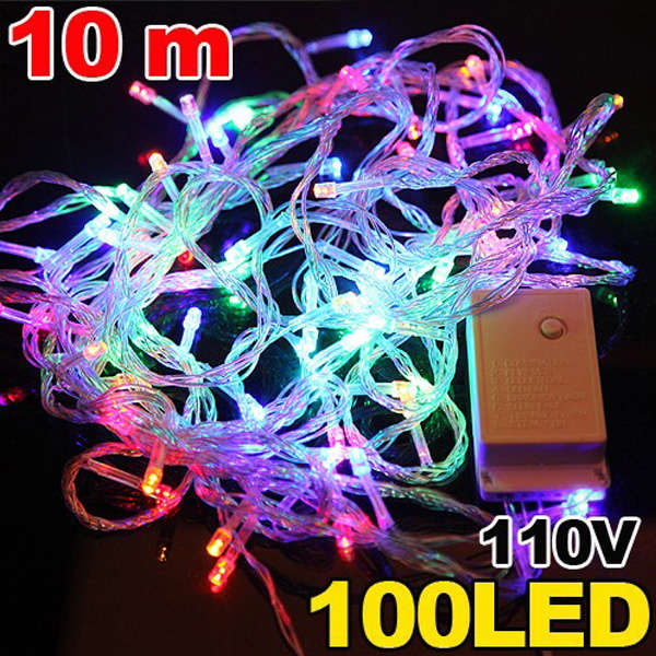 100 LED 10m Multicolour String Decoration Light for Christmas 110v