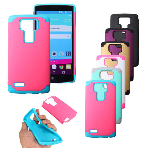 Hybrid PC+Silicone Dual Layer Heavy Duty Armor Back Cover Case For LG G4
