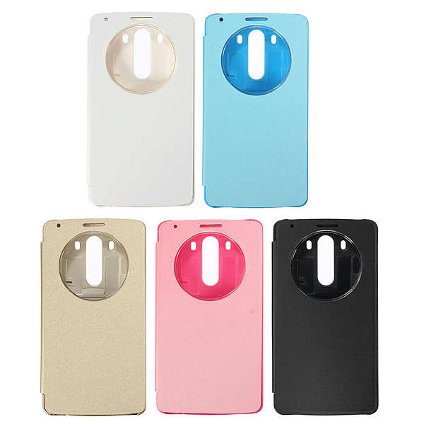 Slim Flip Window View PU Leather Cover Case For LG G3 D850 D855