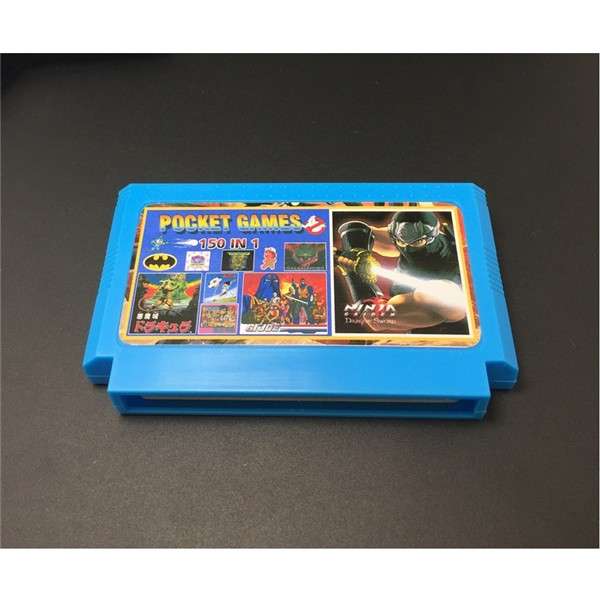 8 bit Retro Game Cartridge 150 in 1 with Game Rockman NINJA TURTLES Contra Kirb