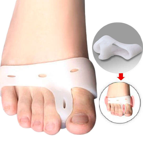 2Pcs Soft Silicone Gel Toe Separators Straightener Bunion Protector