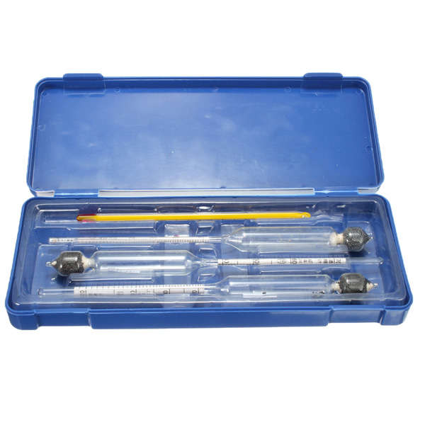 3pcs Hydrometer alcohol meter 0 to 100% with 1 piece Thermometer