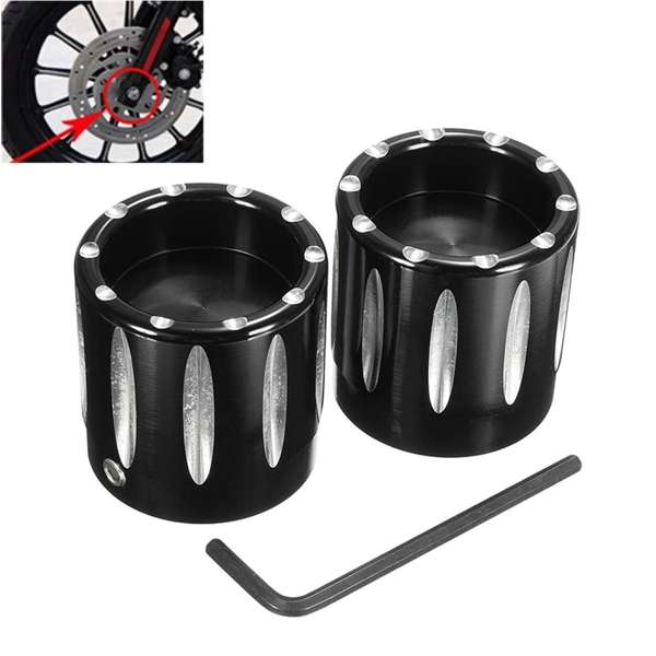 30mm O/D CNC Front Axle Nuts Covers Wheel Cap For Harley Chopper Bobber Dyna