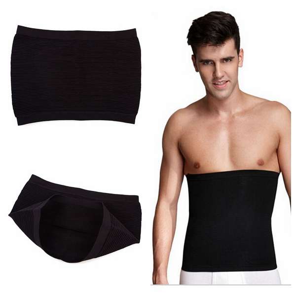 Black Men Waist Body Shaper Tummy Slimming Belt Underwear